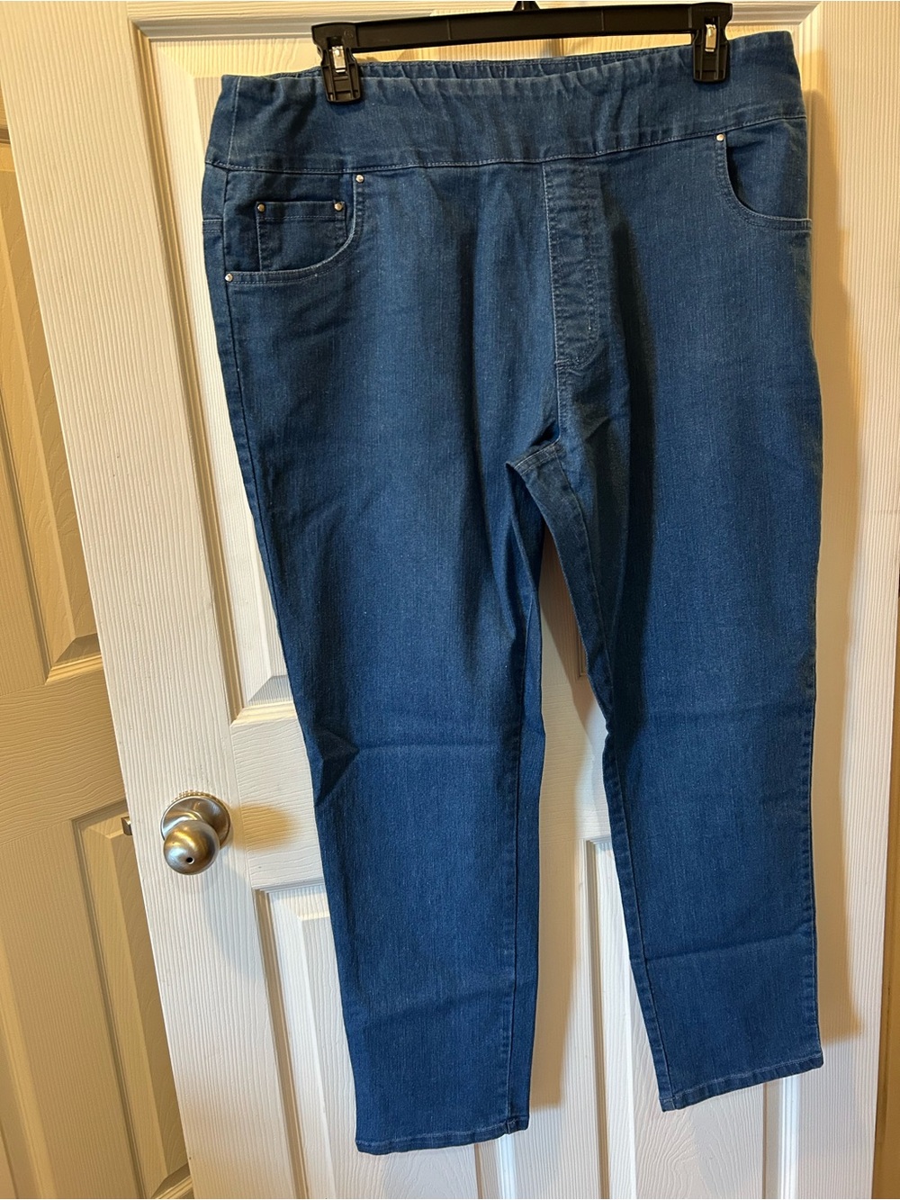 Blair 16W Rhinestone Pocket Blue Stretch Denim Jeans NWOT